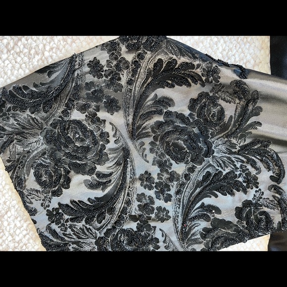 NWT Tom Barra Collection Elegant Long Dress Gown Metallic Taupe Pewter 4P Formal - Picture 13 of 14